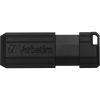 Verbatim PinStripe 16 GB USB Flash Drive - Black - 1 Pack Top