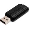 VERBATIM PinStripe 64 GB USB 2.0 Flash Drive - Black - 1 Pack