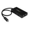 STARTECH .com USB/Ethernet Combo Hub - USB Type C - External - Black