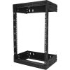 STARTECH .com 15U High x 449.58 mm Wide x 508 mm Deep Wall Mountable Rack Frame for Server, LAN Switch, Patch Panel - Black