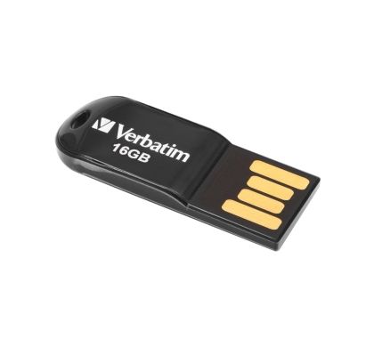 Verbatim Store 'n' Go Micro 16 GB USB Flash Drive - Black - 1 Pack Left