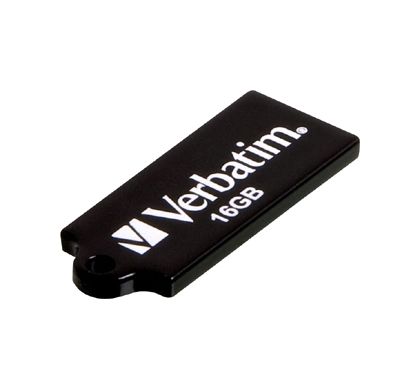 Verbatim Store 'n' Go Micro 16 GB USB Flash Drive - Black - 1 Pack Right