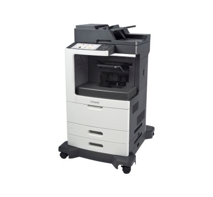 LEXMARK MX811DME Laser Multifunction Printer - Monochrome - Plain Paper Print - Desktop Left