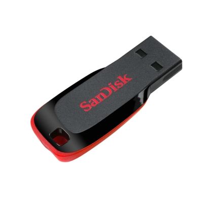 SanDisk Cruzer Blade 32 GB USB 2.0 Flash Drive - Black, Red Right