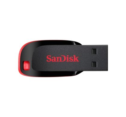 SanDisk Cruzer Blade 64 GB USB 2.0 Flash Drive - Red, Black Top