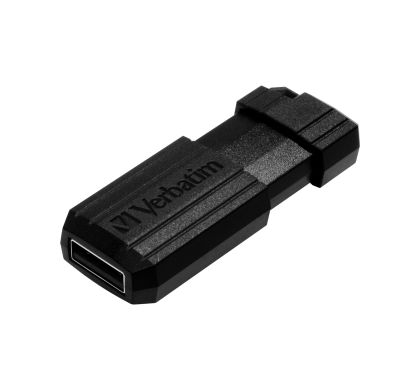 Verbatim PinStripe 16 GB USB Flash Drive - Black - 1 Pack Left