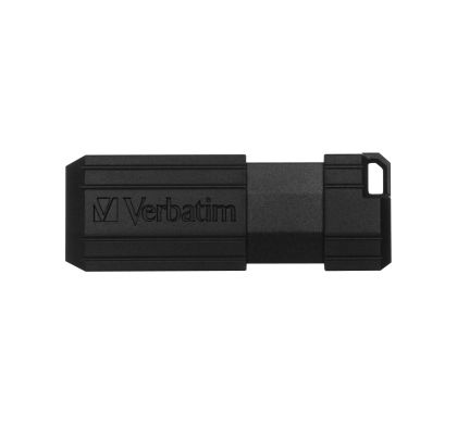 Verbatim PinStripe 16 GB USB Flash Drive - Black - 1 Pack Top