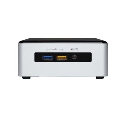 Intel NUC5i3RYH Desktop Computer - Intel Core i3 i3-5010U 2.10 GHz - Mini PC - Silver, Black Front