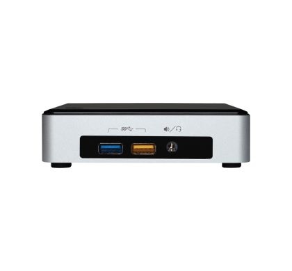 Intel NUC5I3RYK Desktop Computer - Intel Core i3 i3-5010U 2.10 GHz - Silver, Black Front