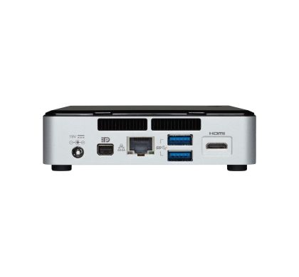 Intel NUC5I3RYK Desktop Computer - Intel Core i3 i3-5010U 2.10 GHz - Silver, Black Rear