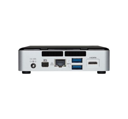 Intel NUC5i5RYK Desktop Computer - Intel Core i5 i5-5250U 1.60 GHz - Mini PC - Silver, Black Rear