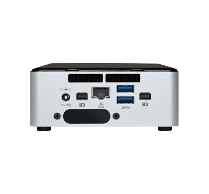 Intel NUC5I5MYHE Desktop Computer - Intel Core i5 i5-5300U 2.30 GHz - Silver, Black Rear