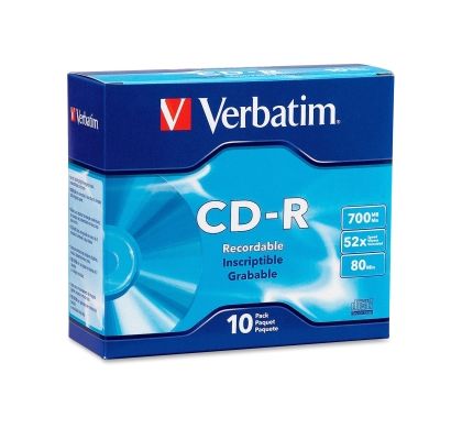 Verbatim 94935 CD Recordable Media - CD-R - 52x - 700 MB - 10 Pack Slim Case