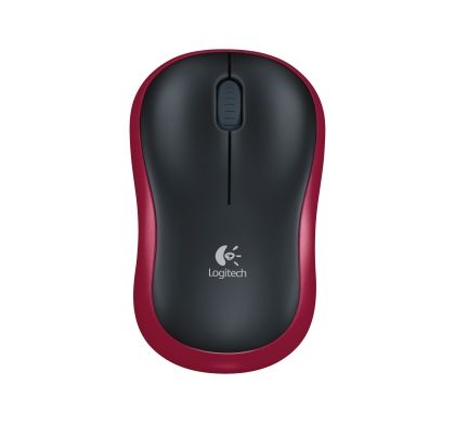 LOGITECH M185 Mouse - Wireless - Red