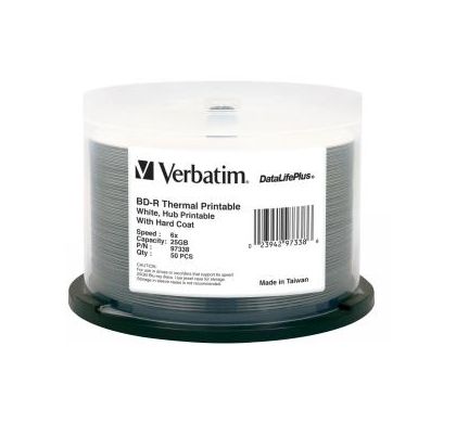 Verbatim DataLifePlus 97338 Blu-ray Recordable Media - BD-R - 6x - 25 GB - 50 Pack Spindle