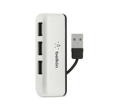 BELKIN Travel Hub USB Hub - USB - External - Black, White