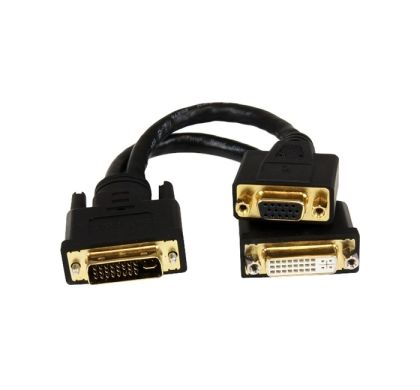 STARTECH .com DVI/VGA Video Cable for Video Device, Monitor, Projector - 20.32 cm - Shielding - 1 Pack