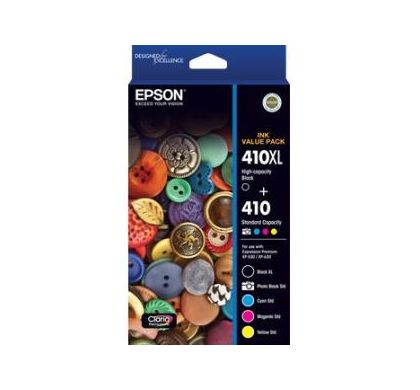 EPSON Claria 410XLVP Ink Cartridge - Photo Black, Cyan, Magenta, Yellow