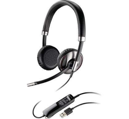 PLANTRONICS Blackwire C720 Wired/Wireless Bluetooth Stereo Headset - Over-the-head - Supra-aural - Black LeftMaximum