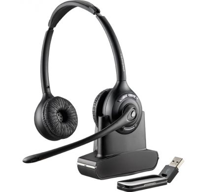 PLANTRONICS Savi W420A-M Wireless DECT Stereo Headset - Over-the-head - Supra-aural - Black LeftMaximum