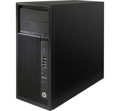 HP Z240 Tower Workstation - 1 x Processors Supported - 1 x Intel Core i7 i7-6700 Quad-core (4 Core) 3.40 GHz - Black LeftMaximum