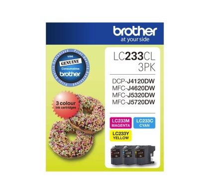 BROTHER LC233CL3PK Ink Cartridge - Cyan, Magenta, Yellow