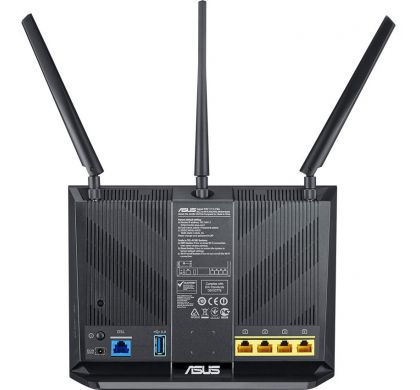 ASUS DSL-AC68U IEEE 802.11ac Ethernet, ADSL2+, VDSL2 Modem/Wireless Router RearMaximum