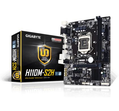GIGABYTE Ultra Durable GA-H110M-S2H Desktop Motherboard - Intel H110 Chipset - Socket H4 LGA-1151