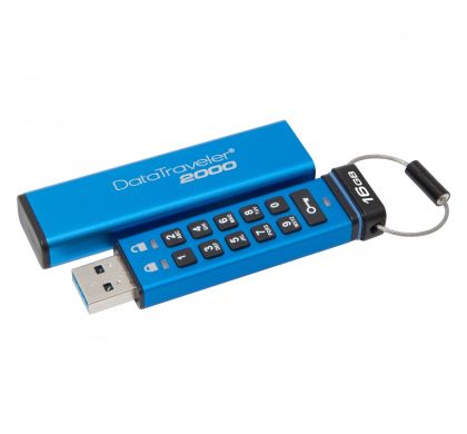 KINGSTON DataTraveler 2000 16 GB USB 3.1 Flash Drive - Blue - 256-bit AES