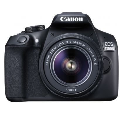 CANON EOS 1300D 18 Megapixel Digital SLR Camera with Lens - 18 mm - 55 mm - Black FrontMaximum