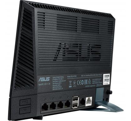 ASUS DSL-AC56U IEEE 802.11ac ADSL2+, VDSL2, Ethernet, Cellular Modem/Wireless Router LeftMaximum