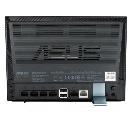 ASUS DSL-AC56U IEEE 802.11ac ADSL2+, VDSL2, Ethernet, Cellular Modem/Wireless Router RearMaximum