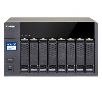 QNAP Turbo NAS TS-831X 8 x Total Bays SAN/NAS Server - Desktop FrontMaximum