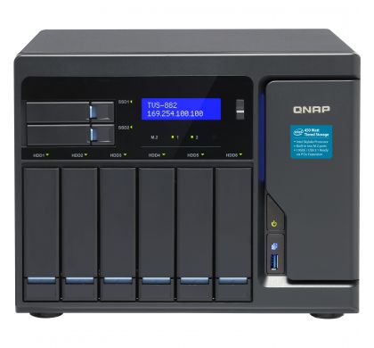 QNAP Turbo NAS TVS-882-I3-8G 8 x Total Bays SAN/NAS Server - Tower FrontMaximum