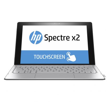 HP Spectre x2 12-a000 12-a002tu 31.8 cm (12.5") (In-plane Switching (IPS) Technology) 2 in 1 Ultrabook - Intel Core M (6th Gen) m5-6Y54 Dual-core (2 Core) 1.10 GHz - Hybrid - Natural Silver FrontMaximum