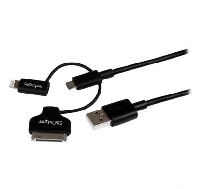 STARTECH .com Lightning/Proprietary/USB Data Transfer Cable for iPhone, iPad, iPod, Tablet - 1 m - 1 Pack