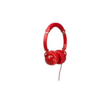 VERBATIM Street Wired 40 mm Stereo Headset - Over-the-head - Circumaural - Red