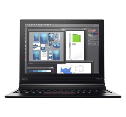 LENOVO ThinkPad X1 Tablet 20GG000CAU 30.5 cm (12") Touchscreen (In-plane Switching (IPS) Technology) 2 in 1 Notebook - Intel Core M (6th Gen) m5-6Y54 Dual-core (2 Core) 1.10 GHz - Hybrid - Black FrontMaximum