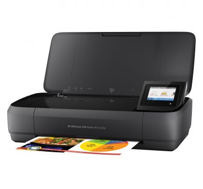 HP Officejet 250 Inkjet Multifunction Printer - Colour - Plain Paper Print - Portable LeftMaximum
