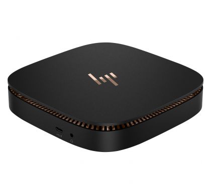 HP Elite Slice G1 Desktop Computer - Intel Core i5 (6th Gen) i5-6500T 2.50 GHz - 8 GB DDR4 SDRAM - 256 GB SSD - Windows 10 Pro 64-bit - Ultra Small - Metallic Copper, Sparkle Black RightMaximum