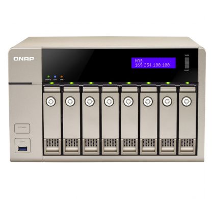 QNAP Turbo vNAS TVS-863 8 x Total Bays NAS Server - Tower FrontMaximum