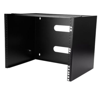 STARTECH .com 8U 449.58 mm Wide Wall Mountable Rack Frame for Patch Panel, LAN Switch - Black