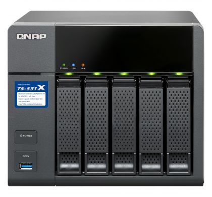 QNAP Turbo NAS TS-531X 5 x Total Bays SAN/NAS Server - Tower FrontMaximum
