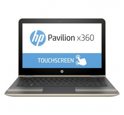 HP Pavilion x360 13-u100 13-u159tu 33.8 cm (13.3") LCD 16:9 2 in 1 Notebook - 1366 x 768 Touchscreen - Intel Core i3 (7th Gen) i3-7100U Dual-core (2 Core) 2.40 GHz - 8 GB DDR4 SDRAM - 128 GB SSD - Windows 10 - Convertible - Gold FrontMaximum
