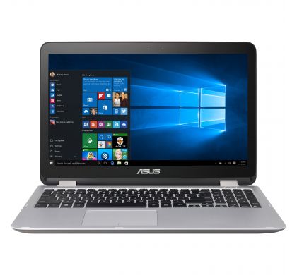 ASUS VivoBook Flip TP501UQ-DN081T 39.6 cm (15.6") LCD 16:9 2 in 1 Notebook - 1920 x 1080 Touchscreen - Intel Core i7 (7th Gen) i7-7500U Dual-core (2 Core) 2.70 GHz - 8 GB DDR4 SDRAM - 1 TB HDD - Windows 10 64-bit - Convertible - Grey