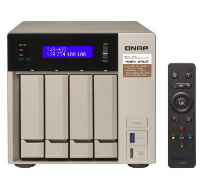 QNAP Turbo vNAS TVS-473 4 x Total Bays SAN/NAS Server - Tower FrontMaximum