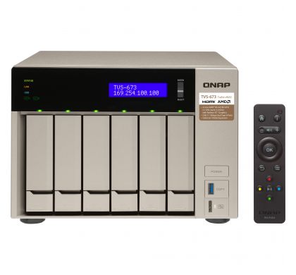 QNAP Turbo vNAS TVS-673 6 x Total Bays SAN/NAS Server - Tower FrontMaximum
