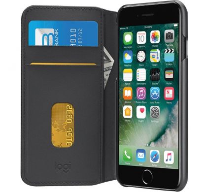 LOGITECH Hinge Carrying Case (Wallet) for iPhone 7 - Black RightMaximum
