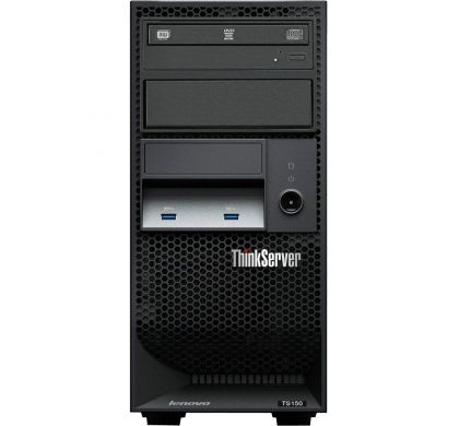 LENOVO ThinkServer TS150 70LV004TAZ 4U Tower Server - 1 x Intel Xeon E3-1245 v5 Quad-core (4 Core) 3.50 GHz - 8 GB Installed DDR4 SDRAM - Serial ATA/600 Controller - 0, 1, 5, 10 RAID Levels - 1 FrontMaximum