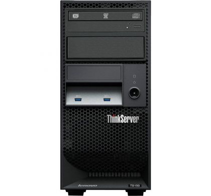LENOVO ThinkServer TS150 70LV004SAZ 4U Tower Server - 1 x Intel Xeon E3-1225 v5 Quad-core (4 Core) 3.30 GHz - 8 GB Installed DDR4 SDRAM - Serial ATA/600 Controller - 0, 1, 5, 10 RAID Levels - 1 FrontMaximum